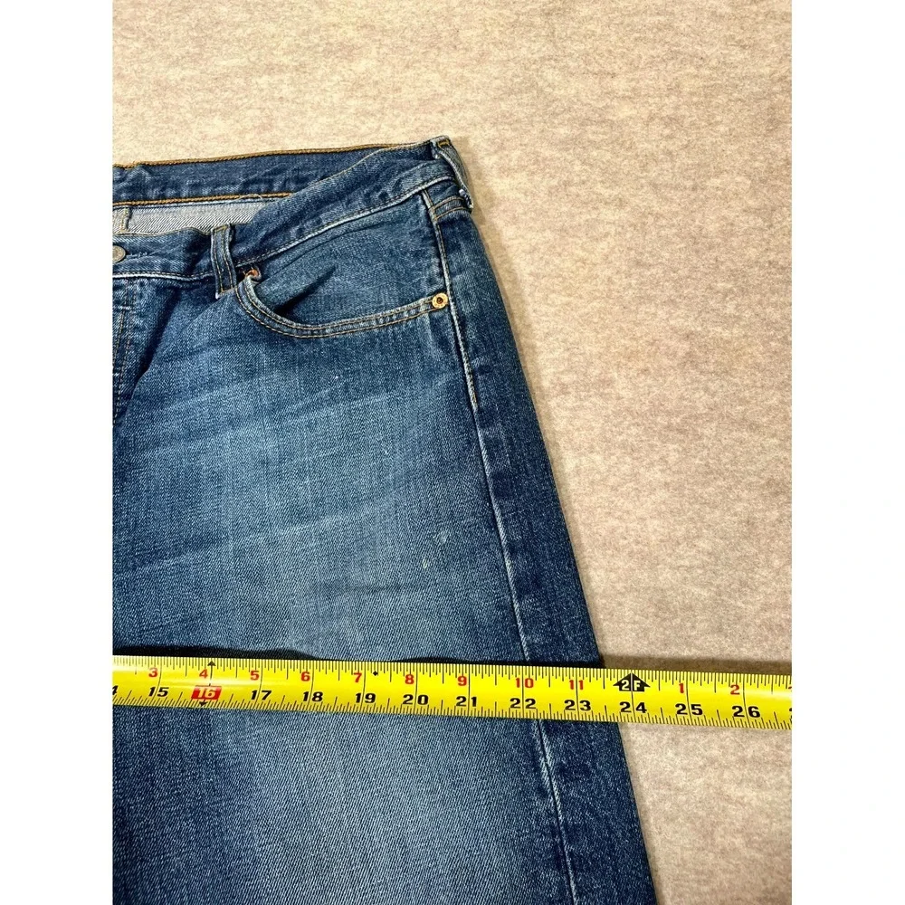 Levis 501 Original Fit Jeans Mens 36x32 Blue Denim Straight Leg Cotton High Rise